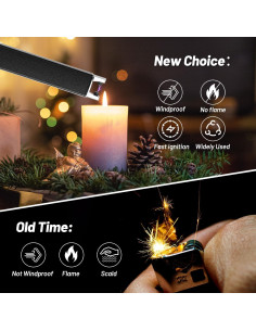 Encendedor Eléctrico USB Tipo-C AJIJING a Prueba de Viento 2