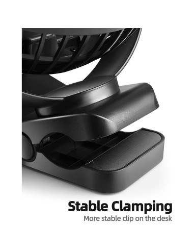 Ventilador de Clip Recargable Viniper 15 cm 5000mAh Negro