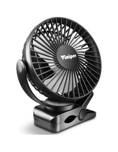 Ventilador de Clip Recargable Viniper 15 cm 5000mAh Negro