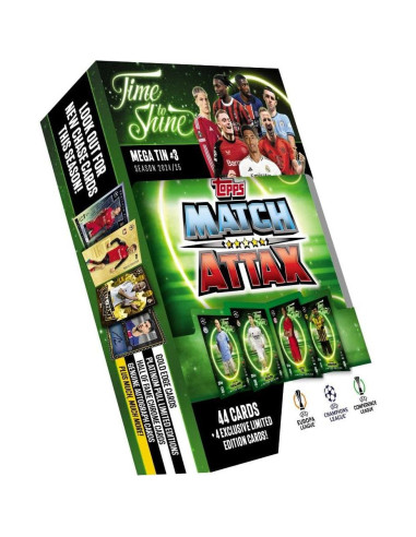 Lata Mega Match Attax 24/25 Topps - 44 Tarjetas + 4 Ediciones Limitadas