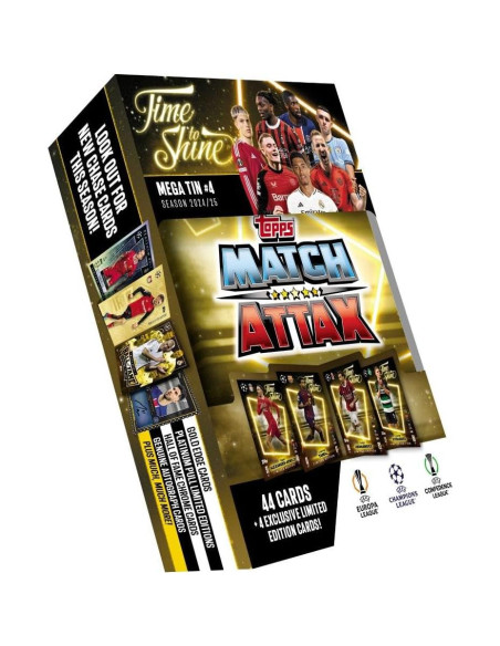 Lata Mega Match Attax 24/25 Topps - 44 Tarjetas + 4 Ediciones Limitadas