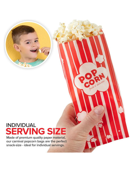 Bolsas de Papel para Palomitas Stock Your Home 100 Unidades 28g