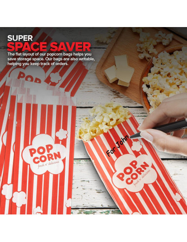 Bolsas de Papel para Palomitas Stock Your Home 100 Unidades 28g