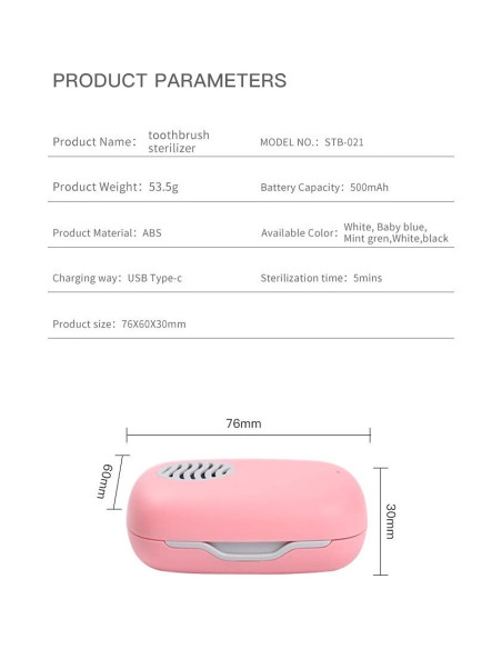 Funda de Cepillo de Dientes UV Impressive Smile Azul Recargable