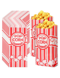 500 Bolsas de Papel para Palomitas Teling 9x6x21cm Reutilizables