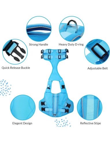 Chaleco Salvavidas para Perros ASENKU Azul XS - Seguridad y Flotación