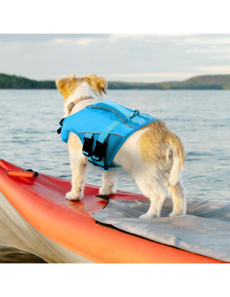 Chaleco Salvavidas para Perros ASENKU Azul XS - Seguridad y Flotación