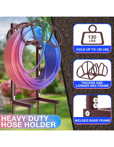 Soporte para Manguera de Jardín Qatsrin Bronce 3.32 kg Desmontable