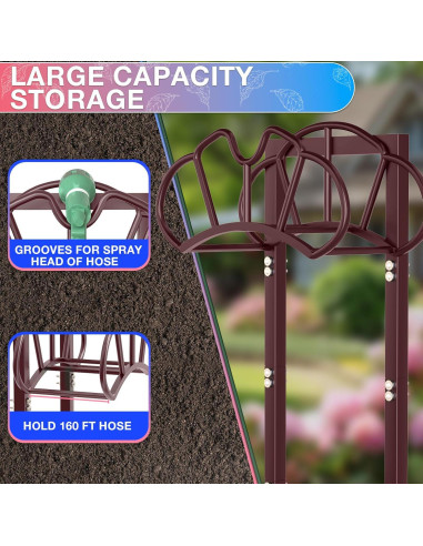 Soporte para Manguera de Jardín Qatsrin Bronce 3.32 kg Desmontable