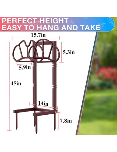 Soporte para Manguera de Jardín Qatsrin Bronce 3.32 kg Desmontable