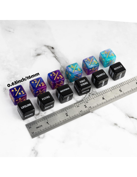 48 Piezas Contadores de Dados MTG LAMJAM con Bolsa de Terciopelo