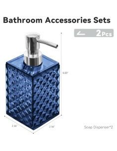 Juego de Accesorios de Baño 2 Piezas Seeatoo Azul 2