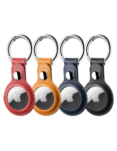 Soporte de cuero para AirTag LETREEN - Paquete de 4 unidades