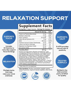 Suplemento Natural Calm Nature's Nutrition 60 Cápsulas Veganas 2