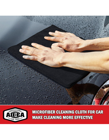 Paño de Microfibra AIDEA 12 Unidades 30x40cm Negro