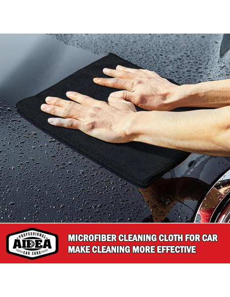 Paño de Microfibra AIDEA 12 Unidades 30x40cm Negro
