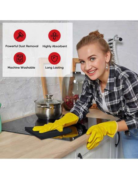 Paño de Microfibra AIDEA 12 Unidades 30x40cm Negro