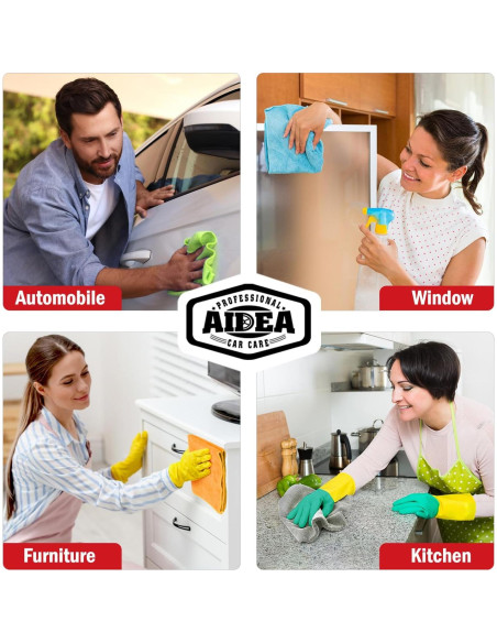 Paño de Microfibra AIDEA 12 Unidades 30x40cm Negro