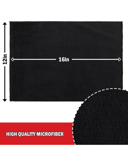 Paño de Microfibra AIDEA 12 Unidades 30x40cm Negro