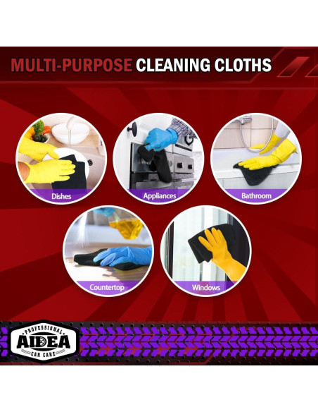 Paño de Microfibra AIDEA 12 Unidades 30x40cm Negro