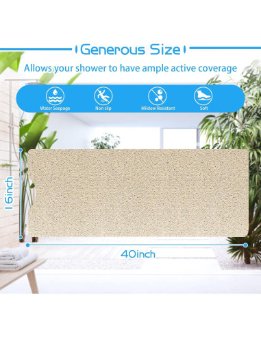 Alfombra de Baño Antideslizante OXTAIL 40x100cm Beige PVC