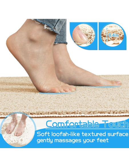 Alfombra de Baño Antideslizante OXTAIL 40x100cm Beige PVC