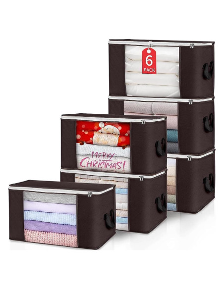 Bolsas de Almacenamiento Budding Joy 60L 6 Paquete Marrón