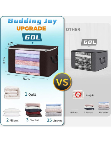 Bolsas de Almacenamiento Budding Joy 60L 6 Paquete Marrón
