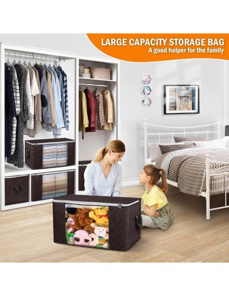 Bolsas de Almacenamiento Budding Joy 60L 6 Paquete Marrón