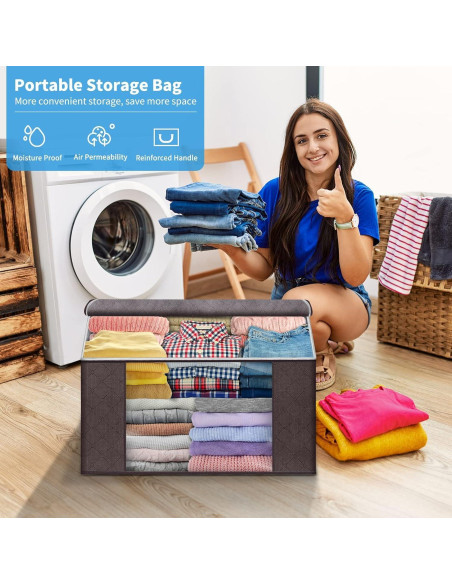 Bolsas de Almacenamiento Budding Joy 60L 6 Paquete Marrón