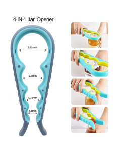 Abrebotellas ergonómico Kunovo 4-en-1 y 5-en-1 para manos débiles 2