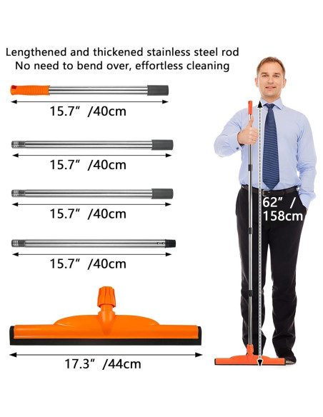 Raspador de Suelo Euedue 43.9 cm Mango de Acero Inoxidable