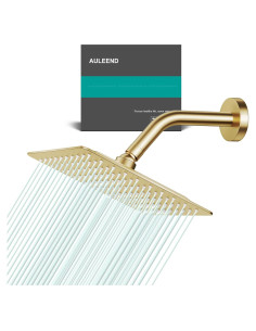 Cabezal de Ducha Cuadrado AULEEND 20.32 cm Oro Cepillado