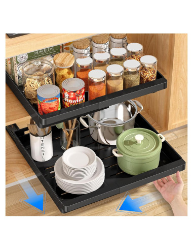 Organizador de Gabinete Expandible DOMNIU 2 Pack Negro 29.5-44.5cm