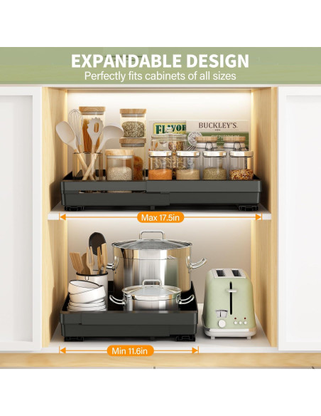 Organizador de Gabinete Expandible DOMNIU 2 Pack Negro 29.5-44.5cm Organizador de Gabinete Expandible DOMNIU 2 Pack Negro 29.5-44.5cm