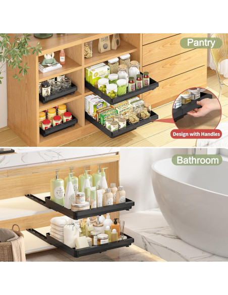 Organizador de Gabinete Expandible DOMNIU 2 Pack Negro 29.5-44.5cm Organizador de Gabinete Expandible DOMNIU 2 Pack Negro 29.5-44.5cm