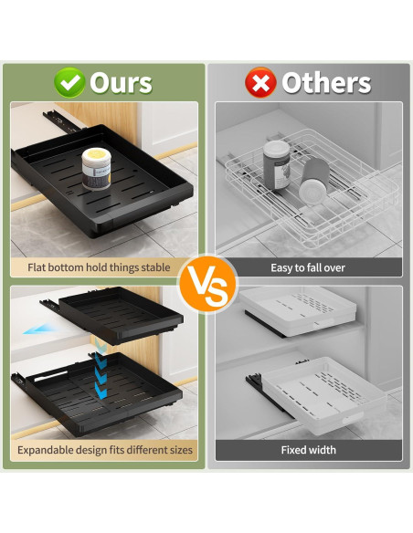 Organizador de Gabinete Expandible DOMNIU 2 Pack Negro 29.5-44.5cm Organizador de Gabinete Expandible DOMNIU 2 Pack Negro 29.5-44.5cm