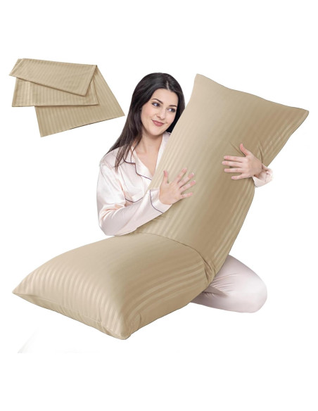 Almohada Corporal Cosybay 137x51 cm Beige Firme y Lavable