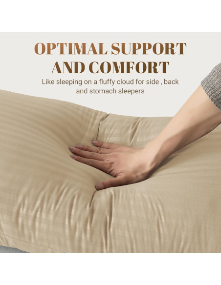 Almohada Corporal Cosybay 137x51 cm Beige Firme y Lavable