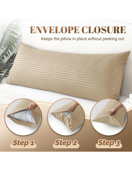 Almohada Corporal Cosybay 137x51 cm Beige Firme y Lavable