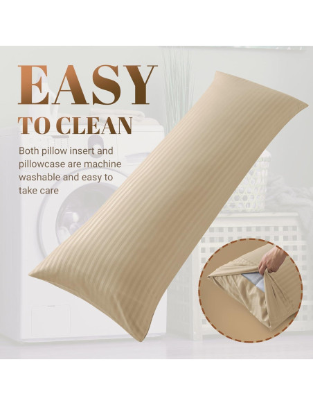 Almohada Corporal Cosybay 137x51 cm Beige Firme y Lavable