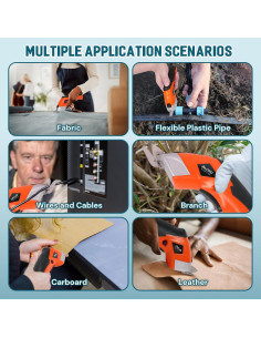 Tijeras Eléctricas Inalámbricas VLOXO 3.6V Naranja Cortador de Tela 2