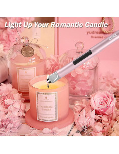 Encendedor Eléctrico USB JEVSTU Rosa a Prueba de Viento 16cm 2