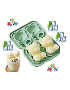 Molde de Oso 3D UIVXXUD de Silicona Verde para Helados