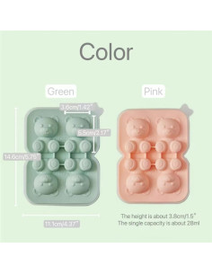 Molde de Oso 3D UIVXXUD de Silicona Verde para Helados 2
