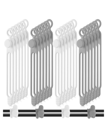 Sujetadores de Cable de Silicona Nuanchu 40 Pcs Ajustables 10.6 cm