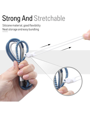 Sujetadores de Cable de Silicona Nuanchu 40 Pcs Ajustables 10.6 cm