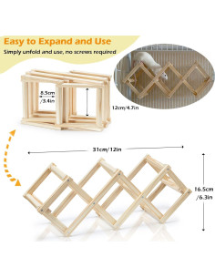 Juguete de Escalada para Ratas Jevnd de Madera Natural 30.48x16cm 2