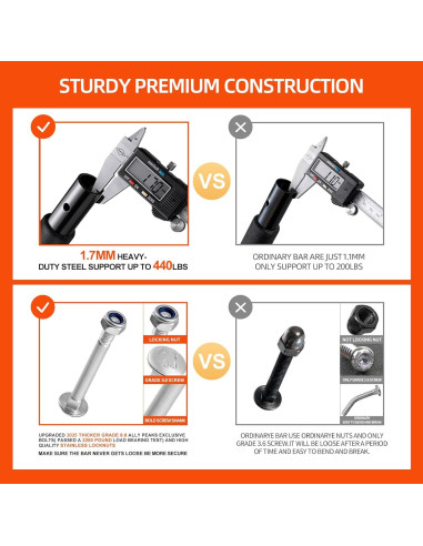 Barra de Dominadas Ally Peaks para Puerta - Acero 200 kg
