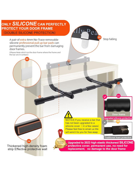 Barra de Dominadas Ally Peaks para Puerta - Acero 200 kg